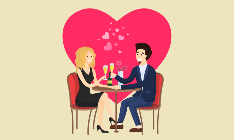 Pärchen hat ein romantisches Date
